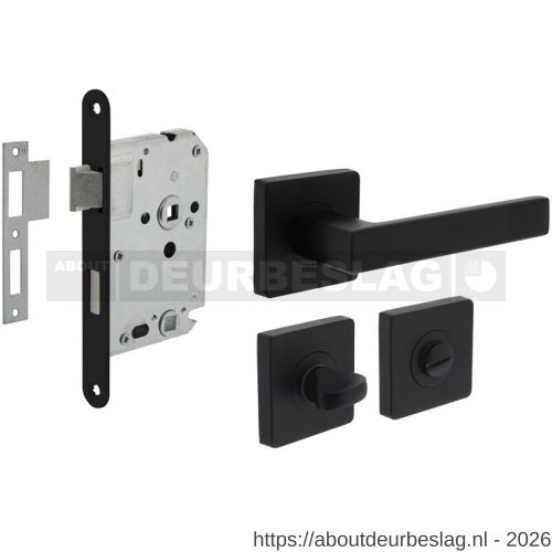 Intersteel Living 1713 set toiletslot 63/8 zwart met deurkruk Hera op rozet 55x55 mm en WC-sluiting zwart - R26011052 - afbeelding 1