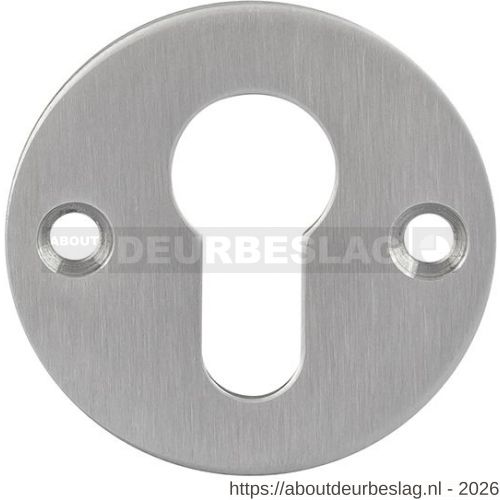 P+E 6812 rozet profielcilindergat rond diameter 55x2 mm met schroefgaten RVS geborsteld - R26500107 - afbeelding 1