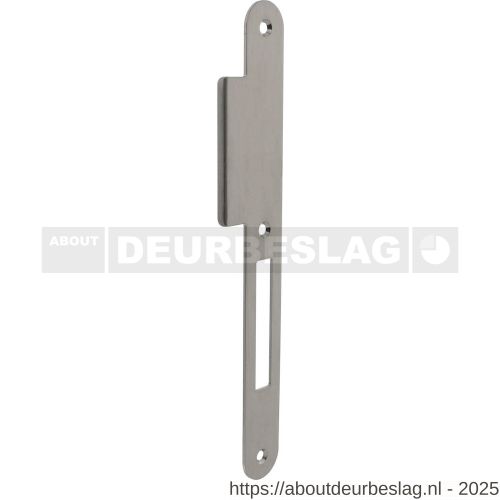 P+E 4083 sluitplaat voor projectsloten met nachtschoot DIN rechts 235x25 mm RVS geborsteld - R26500066 - afbeelding 1