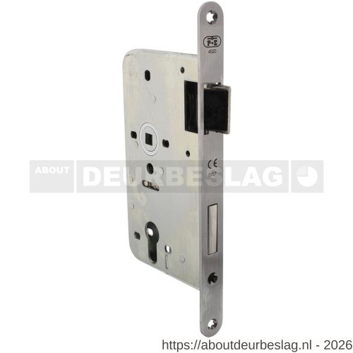 P+E 4520 dag- en nachtslot profielcilindergat 72 mm DIN rechts met RVS geborstelde voorplaat 235x20 mm - R26500068 - afbeelding 1