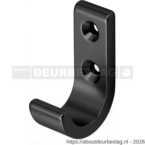 Hermeta 0554 jas- en handdoekhaak mat zwart EAN sticker - R20101432 - afbeelding 1