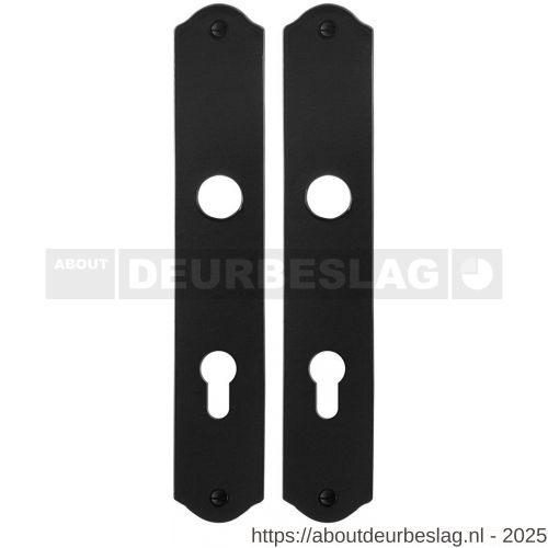 GPF Bouwbeslag Smeedijzer GPF6100.22 PC72 schild 238x41x4 mm PC72 smeedijzer zwart - R21004428 - afbeelding 1