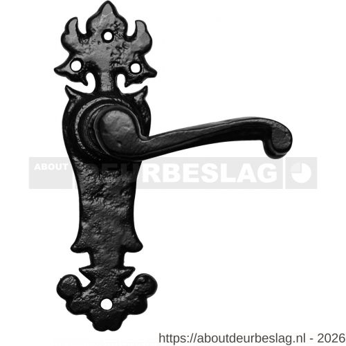 Kirkpatrick KP2435 BB56 deurkruk op schild 184x57 mm BB56 smeedijzer zwart - R21002893 - afbeelding 1