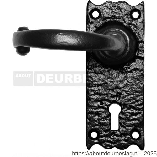 Kirkpatrick KP2488L BB56 deurkruk gatdeel op schild 127x50 mm BB56 linkswijzend smeedijzer zwart - R21003022 - afbeelding 1